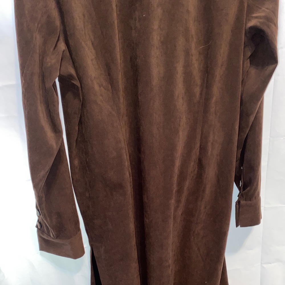 Coldwater creek duster, long jacket. faux suede with buttons